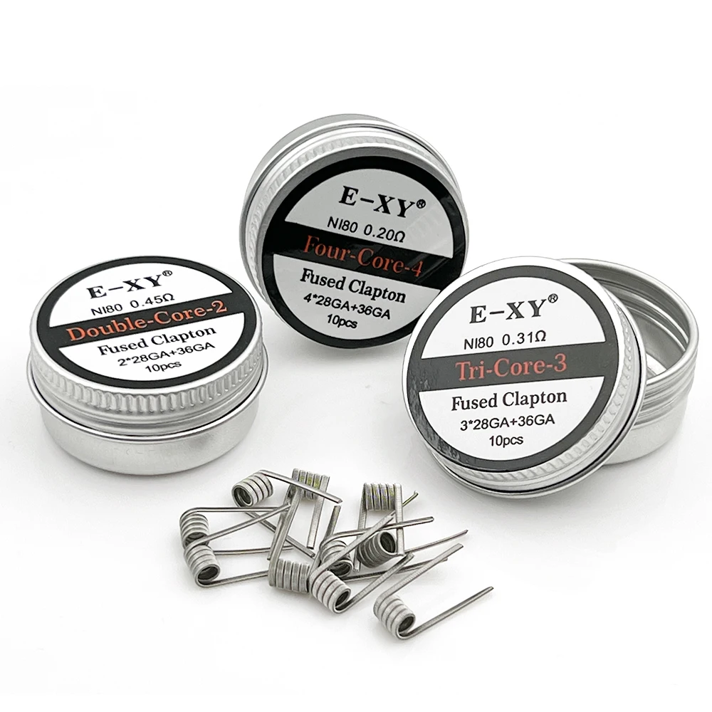 Clapton Wire Pre Built - Bobine préconstruite Ni80, Clapton fusionné, Double