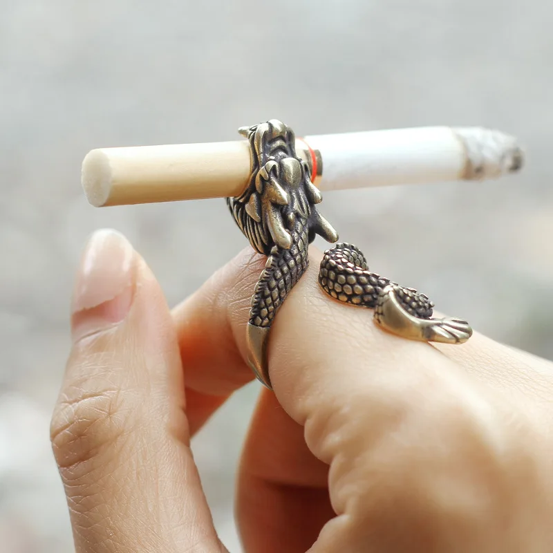 Vape Ring - Porte-Cigarette Dragon rétro, Clip à doigt,